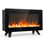 16" Small Freestanding Electric Fireplace Heater - Fire Places Electric Fireplace Stove with Realistic 3D Flames, Infrared Heater Indoor Space Heater, 750 |1500W, Overheating Protection