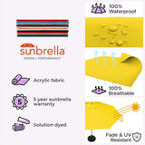 Midtown Umbrellas Push & Pop 10 Ft Patio Umbrellas with Push & Pop Mechanism, Fiberglass Ribs & Sunbrella Fabric – Outdoor Umbrella for Deck, Pool, Cafés and Hotels – Yellow Canopy, Black Pole