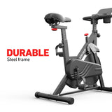 DeerRun Exercise Bike, Indoor Cycling Bike with Adjustable Magnetic Resistance, Low-Noise Belt Drive Stationary Bike for Home Cardio, 300 lb Capacity, Device Mount & LCD Monitor