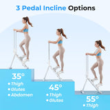 Stair Stepper for Home,Vertical Climber Step Machine with Stable Triangular Frame, 3-Level Resistance & Pedal Adjustment,LCD Monitor, Device Holder, Detachable Handrail, 300 LBS White