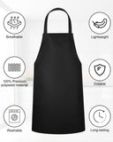 Foaincore 36 Pack Bib Aprons Bulk Plain Aprons for Man Woman Adult Unisex Apron Machine Washable Adjustable Bib Apron (Black)