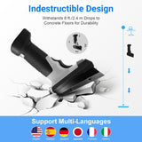 ONEWSCAN Barcode Scanner Wireless, 1D Laser Bar Code Scanners with Stand 2.4G Wireless & USB Wired Connection Plug and Play 2 in 1 Handheld Barcode Reader with Screen
