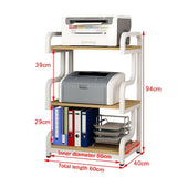 3-Tier Rolling Printer Stand with Storage Shelves, Adjustable Height Cart for Home Office, Modern Design, Easy to Organize Your Workspace, Versatile Storage Solution