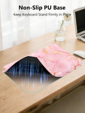 2-in-1 Ergonomic Keyboard Stand with Wrist Rest, Pink Marble