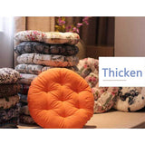 GNAIXEZ Cotton Linen Thick Round Seat Cushion, Office Chair Pads Comfort Floor Cushion Indoor Cushions Warm Soft Pad Patio Mats for Outdoor Dining Car Pain-c Diameter-58cm(23inch)