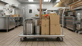 Stainless Steel Platform Cart. 24 in. Wide x 48 in. Long x 34 in. High. Push Dolly Flatbed Cart with Handle
