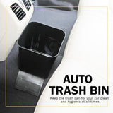 HAUSSIMPLE Car Trash Can for Vehicles Leakproof Compact Garbage Bin w/Stability Flap, Anti-Slip Base, Portable Trash Holder for Cars, Trucks, SUVs, Minivans (Black, Large)