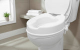 PEPE Mobility Raised Toilet Seat with Lid for Elderly 4" High, Fits Round and Elongated up to 15" Wide, Commode Seat with Sturdy Brackets, Medical Aid