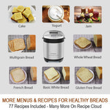 Bread Machine with Gluten Free Setting 2LB 1.5LB 1LB Bread Maker Machine with Homemade Cycle - Stainless Steel Breadmaker KITCHENARM