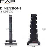 CAP 210 LB Coated Hex Dumbbell Weight Set with Comfort Grip and with Vertical Black Rack