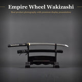 Empire Wheel Wakizashi, Hand Forged 1045 Carbon Steel Japanese Sword