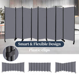 Room Divider Folding Privacy Screens with Lockable Wheels, 176'' Fabric Partition Room Dividers Freestanding Room Divider