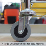 Brown Linen Rolling Laundry Sorter Cart with Wheels - Portable Trolley for Easy Laundry nization & Housekeeping