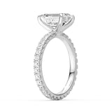 MSBLUE® Size 5.5 2ct Emerald Cut Moissanite Engagement Ring