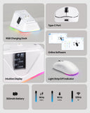 EPOMAKER NEX Lite Wireless Gaming Mouse w/Screens & RGB Charging Dock
