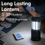 4 Pack Rechargeable Emergency Lanterns for Power Outages, USB-C & Solar Backup, Lantern Flashlight Combo, 1600mAh, 30H Runtime, Compact Hanging Lights for Camping Tent