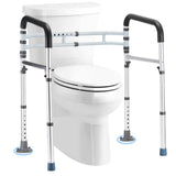 Toilet Safety Rails (300 LB) – Adjustable, Foldable Toilet Handle Frame for Elderly & Disabled Adults, Supports All Toilet Types