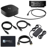HP Docking Station for Laptop Dual Monitor and Charging Bundle - HP USB-C G5 Dock