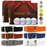 Volvik Tour VS4 Premium Golf Balls 2 Dozen Bundle with Genuine Italian Real Solid Leather Belts AMBA7