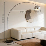 Mingfitow Floor Lamps for Living Room,80" Arc Floor Lamp,with Dimmer Adjustable Brightness,Modern Floor Lamp for Bedroom,Dining Rooms,Office,Corner Lamp with Chrome Bell Shaped Lampshade