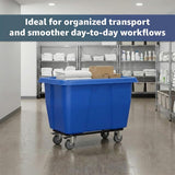 8 Cubic Foot 500 lb. Trash Cube Truck, Blue Commercial Laundry Cart