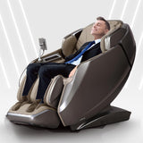 AmaMedic 2026 4D Massage Chair for Full Body, Revive, Health Fingerprint Sensor, AI Health Detection, Extended SL-Track, Professional Massage Chair (Brown)
