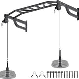 SELEWARE 48" Wall Mount Pull Up Bar with Pulley System, Heavy Duty Multi-Grip Chin Up Bar for Home Gym, 500 lbs Capacity, Fits 16" & 24" Wood Studs, Upper Body Workout Equipment for Strength Training