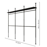 pamo Industrial Pipe Clothing Rack with Shelf - 550 lbs Capacity - Clamping Clothes Rack and Walk In Closet with Metal Shelf for Wardrobe
