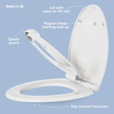 Jool Baby Quick Flip Toilet Seat with Built-in Potty & Splash Guard for Toddler Training, Slow Close (Elongated)
