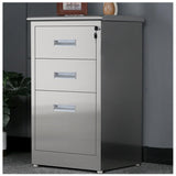 ZHONGXINHUIYIN Stainless Steel File Cabinet with Lock, Under Desk Mobile File Cabinet for Home Office
