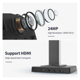 Book Document Scanner Portable 24MP Camera, A3 Size with Smart OCR Led Table Desk Lamp for Family Home Office