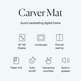 Aura HD Digital Picture Frame | Carver: The Best Frame for Gifting (White Mat, 10")