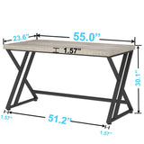 LVB Grey Computer Office Desk, Industrial Wood PC Gaming Gray Desk for Home Office