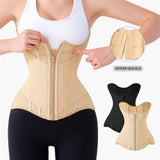 Waist Cincher for Women Shapewear Workout Girdle Tummy Control Shaper Slimming Waist Trainer Corset with Zipper (Apricot, Small)