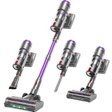 OXVAC Cordless Vacuum Cleaner, 60KPa 650W Stick Vacuum with 80Mins Runtime, Smart AUTO Mode, Anti-Tangle Brush, Self-Standing Vacuum Cleaner for Home, Pet Hair, Carpet & Hardwood Floor, Purple