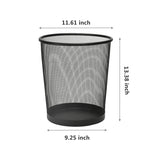 SHSYCER 10-Pack Black Mesh Trash Cans, 6 Gal Mesh Office Trash Can, Open Metal Wire Wastebaskets, Waste Basket Trash Can for Near Desk,Recycling Garbage Container Bin for Office,Home,School