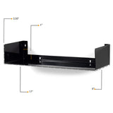 Wallniture Bali Black U Shape Floating Shelves for Wall, CD DVD Storage Shelves