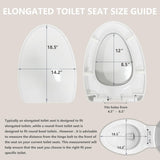 Premium Heavy-Duty Elongated (Oval) Toilet Seat (Oblong 18.5″), Soft Close & Silent, Metal Hinges, Quick-Attach Installation, Durable, Easy-Clean, White