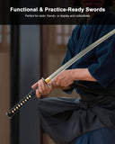 1045 Steel Damascus Empire Wheel Katana, Hand Forged Full Tang Sword