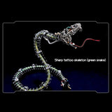 OBIOCKIDAY 3D Metal Puzzle for Adults, Steampunk Spiky Blue-Gree and Viper Cobra Snake Metal Model Kit, 1500+PCS Mechanical Snake Puzzle Kit Animal Assembly Model Gift, KIT Version