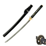 Hand Forged 1045 Damascus Dragon Wakizashi, Visible Hamon Full Tang Sword