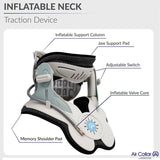Neck Traction Device by Air Collar - Neck Stretcher - Cervical Traction Device - Neck & Shoulder Pain Relief - Stretcher Collar for Improved Spine Alignment - (2nd Gen - Manual) - See Size Chart*
