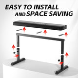 WECENI Black Flat weight Bench, Bench workout, Easy Assembly for Training Bench Press with adjustable height, 600LBS gym bench for Full Body Workout
