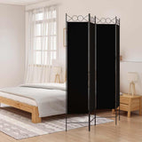 Zexlorith 4-Panel Room Divider, Folding Fabric Privacy Screen, Black