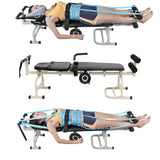 Cervical Vertebra Traction Table, Back Bench, Waist Bed, Body Spinal Decompression, Cervical Vertebra and Lumbar Vertebra Massage Bed, Physical Heal Extension Device, Back Stretch Bench Benediction Life