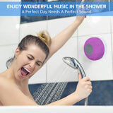 Annlend Bluetooth Shower Speaker Waterproof Wireless Mini Small Cute Portable Water Resistant Bathroom Speaker Suction Cup, Handsfree Speakerphone with Built-in Mic,4hrs of Playtime - Purple