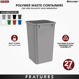 27 Quart Trash Bin Recycle Waste Garbage Container for Kitchen Cabinet Pullouts,