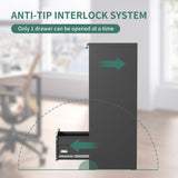 FLIXELIO 4 Drawer File Cabinet with Lock,Metal File Cabinet for Home Office
