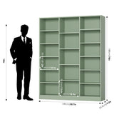 Triple Wide Bookshelf, 6 Tier Large Bookshelf, Bookcase with 17 Open Display Shelves