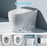 LOUPUSUO Smart Toilet with Bidet Built In with Warm Water Sprayer and Dryer